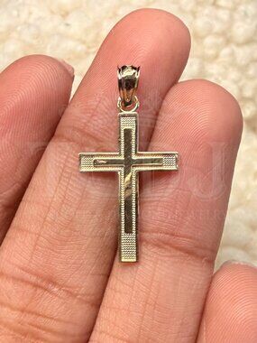 14K Yellow Gold  Latin Cross Pendant